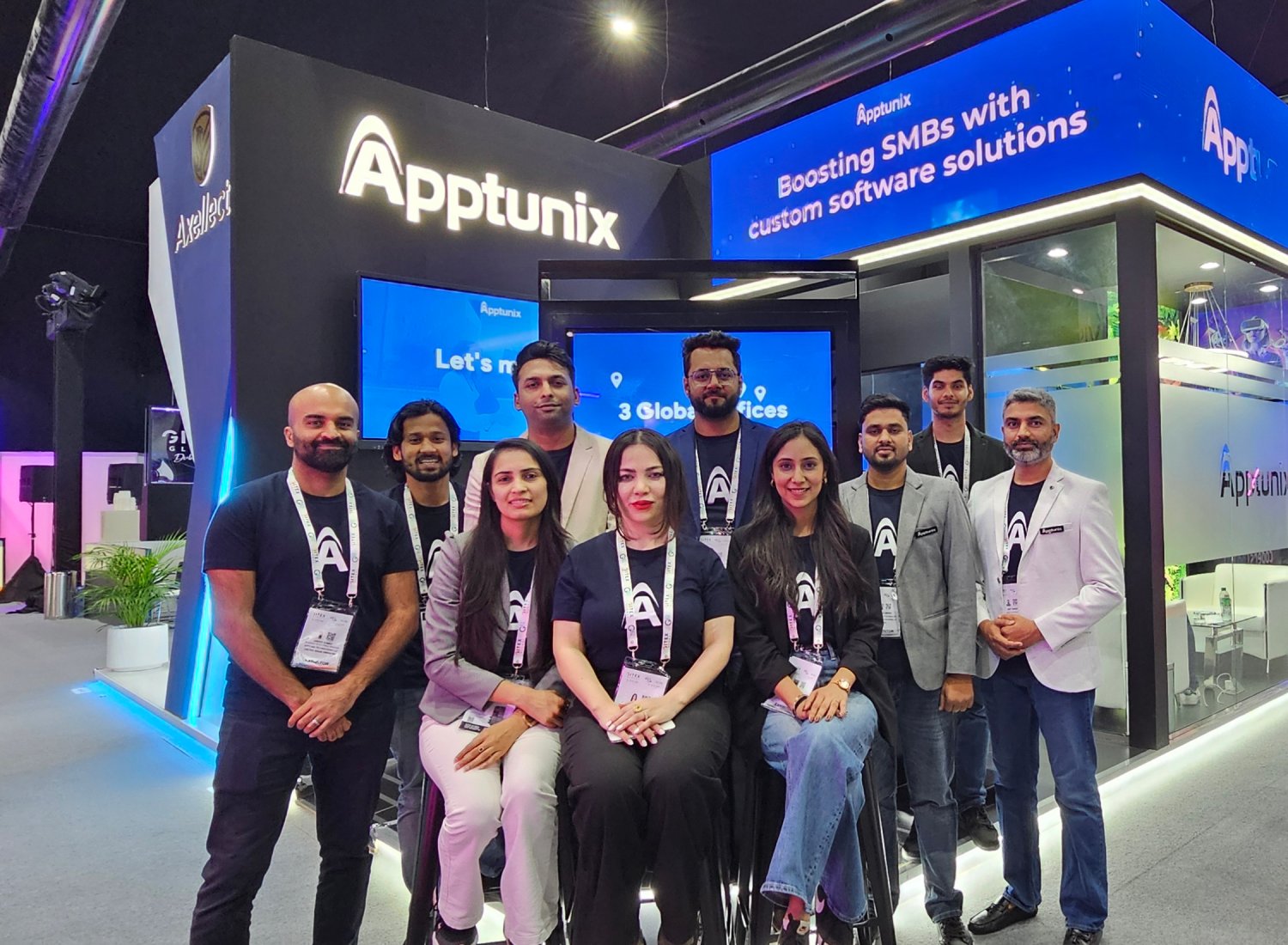 Apptunix booth at GITEX Global, showcasing our expertise in custom app development and software solutions