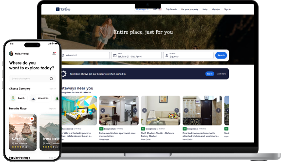 Travel app development company partnership illustration