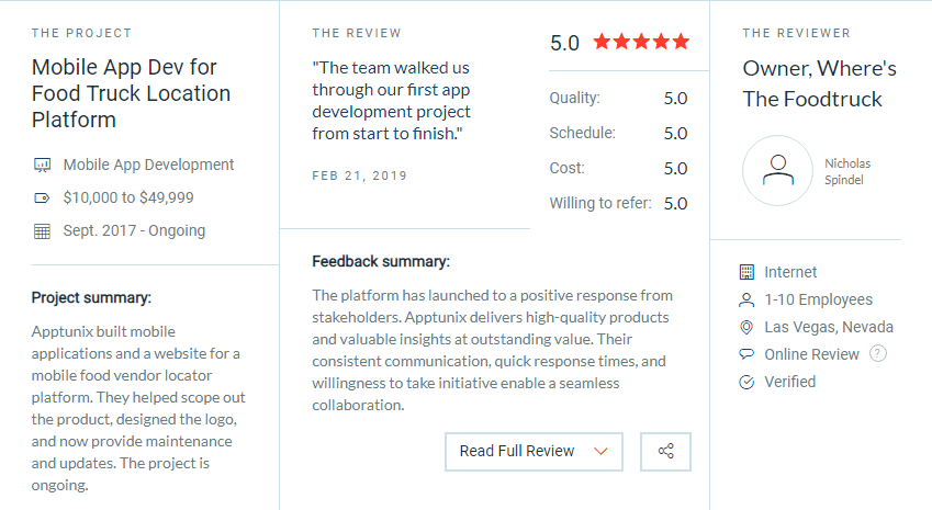 Apptunix Client Reviews on Clutch