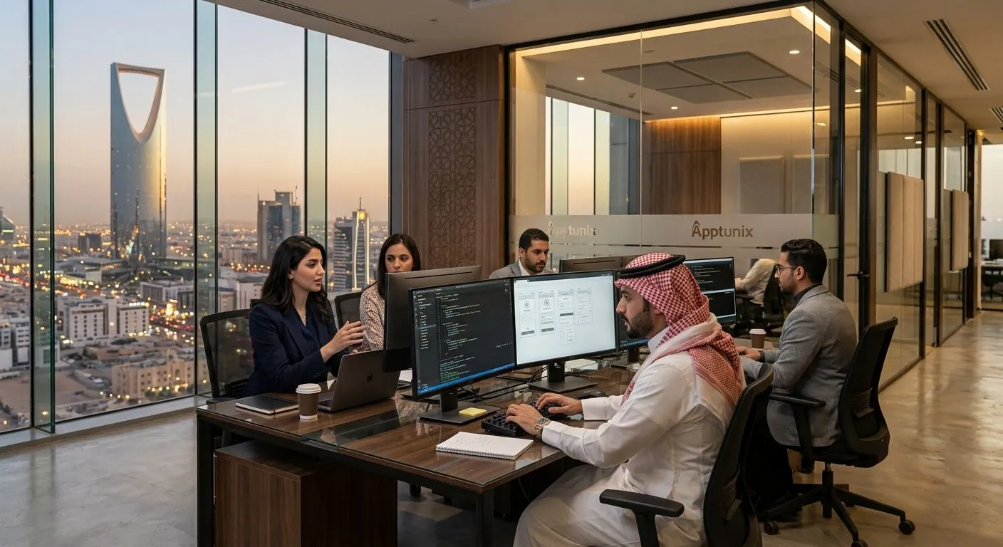 Apptunix enterprise app development team at work