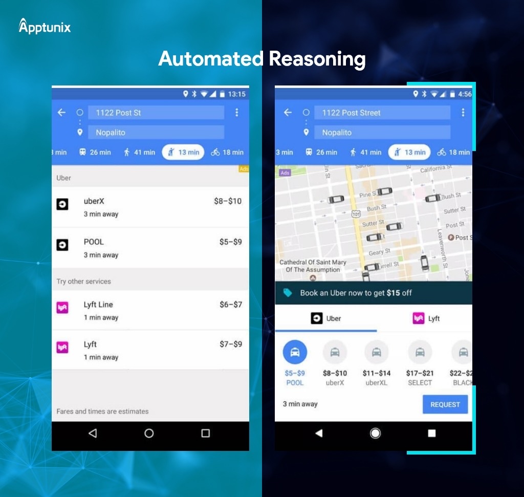 AI automated reasoning in mobile app