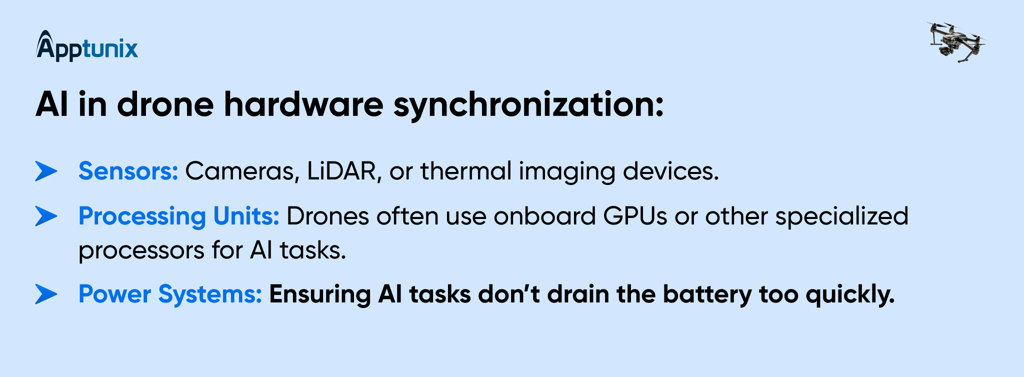 Hardware synchronization of AI in drones 