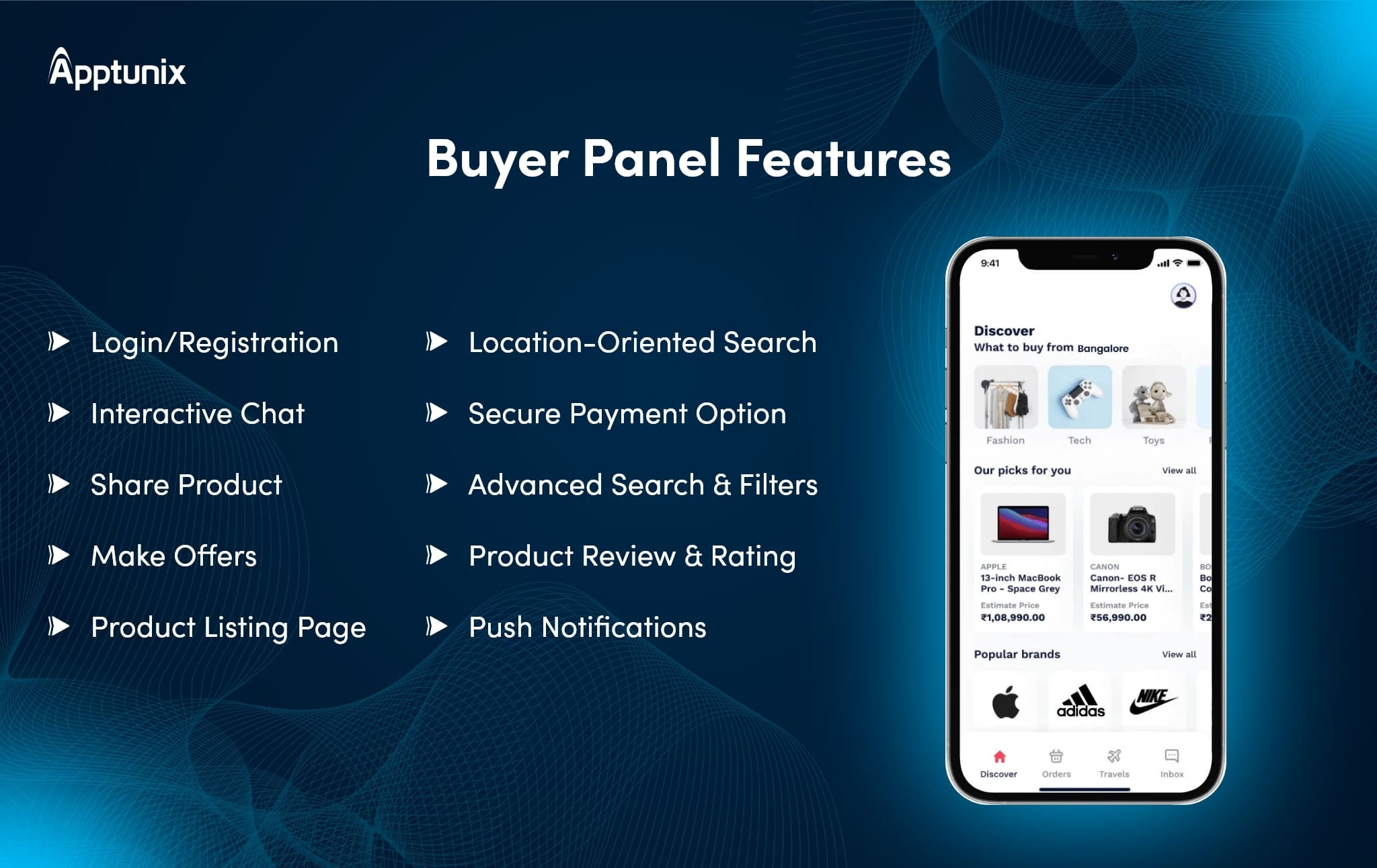 Features for Buyer Panel into Letgo Clone App