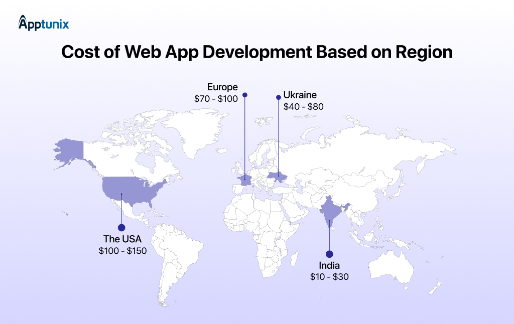 Cost of creating web apps based on regions 