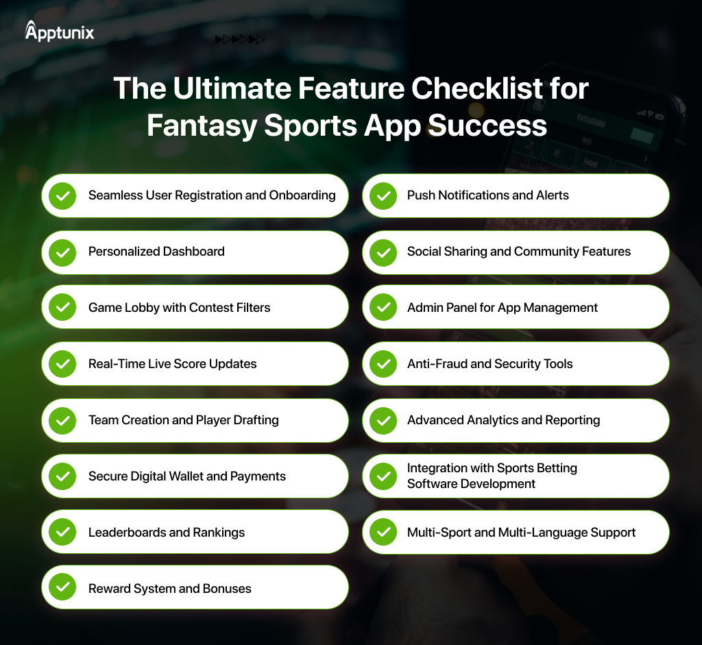Features to include in a Fantasy Sports App
