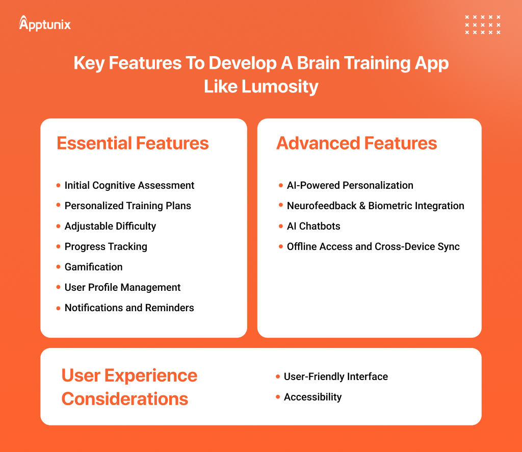 essential features of a brain training app