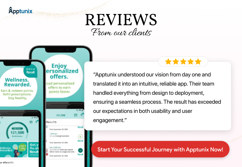 client testimonial review Apptunix