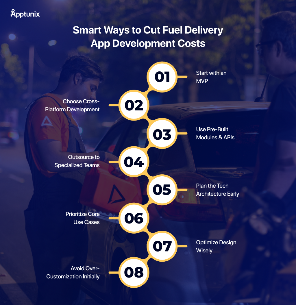 ways to reduce the fuel delivery app development cost
