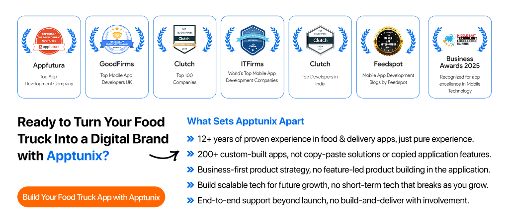 CTA: choose the best developers for food truck app development